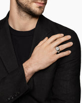 Streamline® Signet Ring in Sterling Silver with Diamonds, 14mm